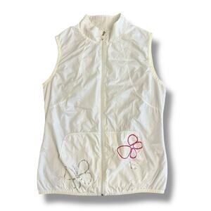 M.U SPORTS Tokyo Women’s 38 S White Lightweight Golf Vest Mesh Butterfly Moose